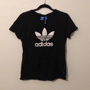 Adidas black t-shirt with white logo